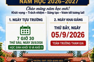 THÔNG BÁO THAY ĐỔI THỜI GIAN TỰU TRƯỜNG NĂM HỌC 2026-2027